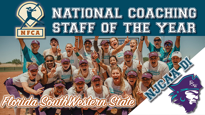 nfca, nfca coaching staff of the year, Florida Southwestern State College, FSW, nfca njcaa di national coaching staff of the year, njcaa dii softball, njcaa coaching staff of the year