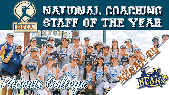 nfca, nfca coaching staff of the year, Phoenix College, nfca njcaa dIi national coaching staff of the year, njcaa dii softball, njcaa coaching staff of the year