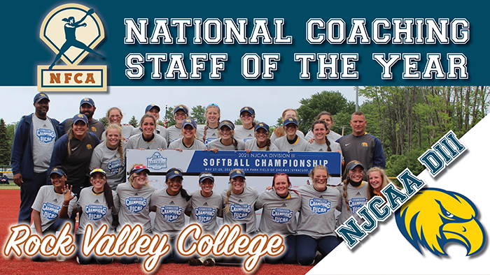 njcaa diii, nfca, nfca coaching staff of the year, nfca njcaa diii national coaching staff of the year, jc softball, njcaa diii softball, njcaa softball, Darin Monroe, rock valley college,