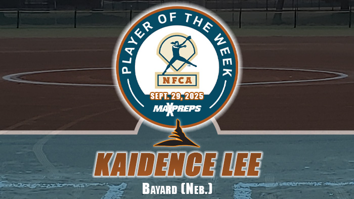 MaxPreps/NFCA High School Player of the Week, nfca, maxpreps, kaidence lee, bayard high school