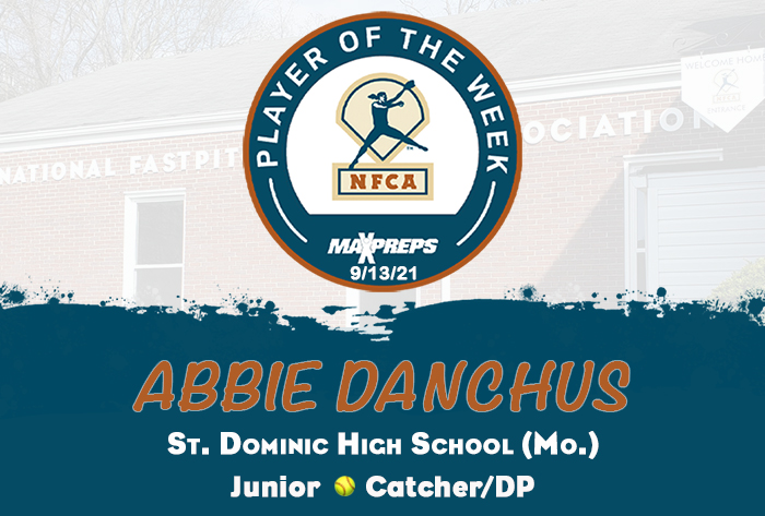 maxprep/nfca high school player of the week, nfca high school player of the week, maxpreps player of the week, maxpreps softball player of the week, Abbie Danchus, St. Dominic High School