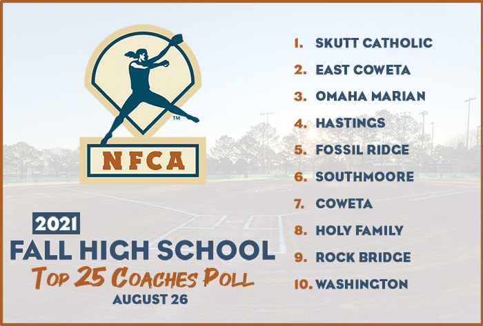 NFCA, high school, poll, top 25, coaches, fall, softball, fastpitch