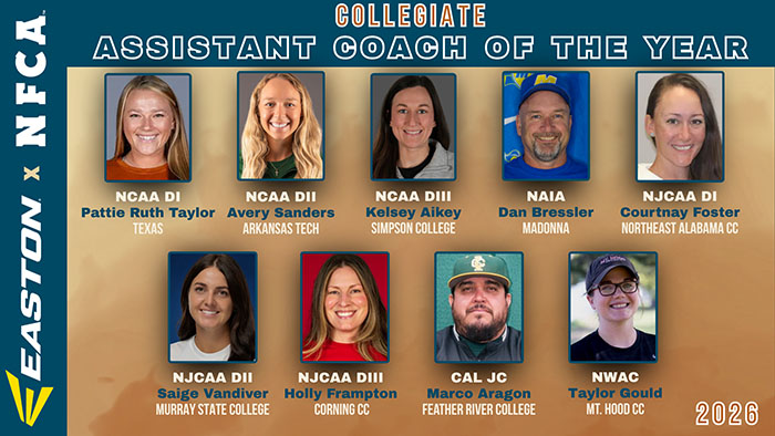 2026 Easton/NFCA Assistant Coach of the Year, Easton/NFCA Assistant Coach of the Year, NFCA, Easton, Easton/Rawlings, 2026 NFCA Assistant Coach of the year, NFCA Assistant Coach of the Year,